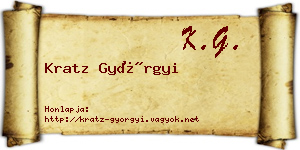 Kratz Györgyi névjegykártya